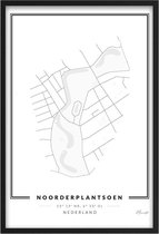 Poster Noorderplantsoen Groningen - A4 - 21 x 30 cm - Inclusief lijst (Zwart Aluminium)