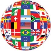24x morceaux d'assiettes à thème pays avec drapeaux internationaux 23 cm