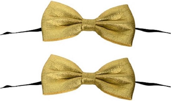 4x stuks gouden verkleed vlinderdas/strikje cm - Carnaval accessoires | bol.com