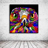 Hawk Pop Art Poster in lijst - 95 x 95 cm Fotopapier Mat 180 gr Framed - Popart Wanddecoratie