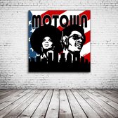 Motown Pop Art Canvas - 90 x 90 cm - Canvasprint - Op dennenhouten kader - Geprint Schilderij - Popart Wanddecoratie