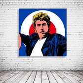 Pop Art Roger Daltrey  The Who Acrylglas - 100 x 100 cm op Acrylaat glas + Inox Spacers / RVS afstandhouders - Popart Wanddecoratie