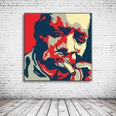 Pop Art Howlin' Wolf Canvas - 90 x 90 cm - Canvasprint - Op dennenhouten kader - Geprint Schilderij - Popart Wanddecoratie