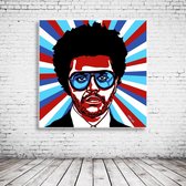 Pop Art The Weeknd Canvas - 100 x 100 cm - Canvasprint - Op dennenhouten kader - Geprint Schilderij - Popart Wanddecoratie