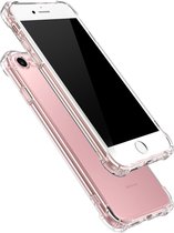 Case2go - Telefoonhoesje voor iPhone 7/8/SE 2020 + Screenprotector - Clear Soft Case - Siliconen Back Cover - Transparant