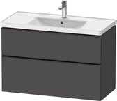 Duravit D-Neo wastafelonderkast 98.4x62.5x45.2cm 2 lades Grafiet Mat