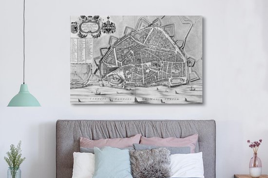 Peintures sur toile - Plan de la ville - Nijmegen - Antique - 150x100 cm - Décoration murale