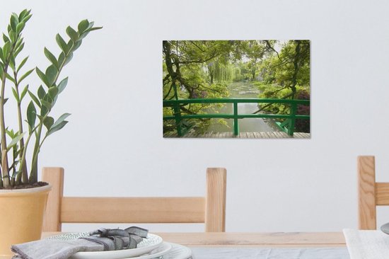 Vue sur l'eau du pont japonais dans le jardin de Monet à la française Giverny Toile 30x20 cm - petit - Tirage photo sur toile (Décoration murale salon / chambre)