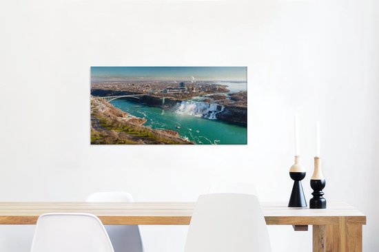 Canvas schilderij 160x80 cm - Wanddecoratie De Niagara watervallen in Noord-Amerika - Muurdecoratie woonkamer - Slaapkamer decoratie - Kamer accessoires - Schilderijen