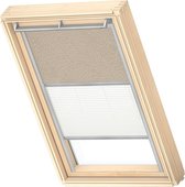 VELUX Origineel Verduisterend Rolgordijn Plus Plissé (DFD), Zilveren Kozijn, MK06, Natural