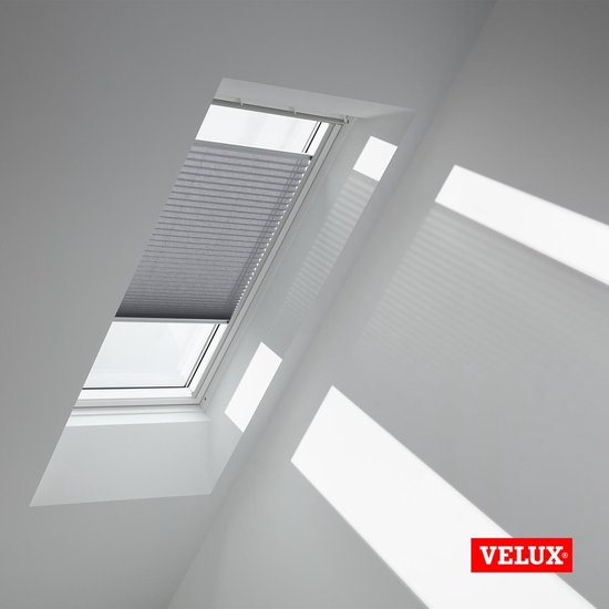 Store plissé original VELUX (FHL), cadre argenté, PK04, gris foncé