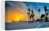 Venice plage coucher de soleil toile 30x20 cm - petit - impression photo sur toile (Décoration murale salon / chambre) / villes Peintures sur toile