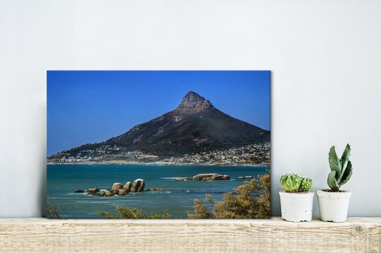 Blauw water voor de kust van Kaapstad in Zuid-Afrika Canvas 60x40 cm - Foto print op Canvas schilderij (Wanddecoratie woonkamer / slaapkamer)