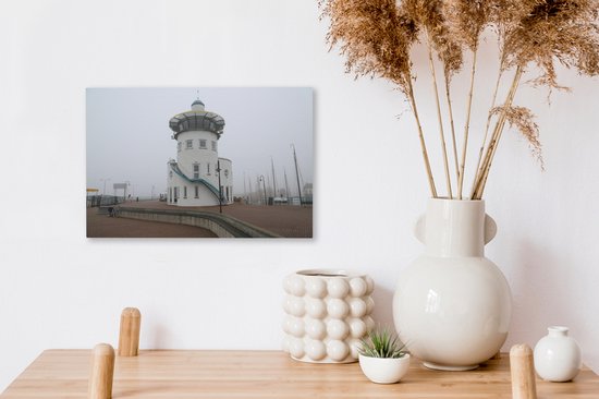 Phare de Harlingen en Frise 30x20 cm - petit - Tirage photo sur toile (Décoration murale salon / chambre)