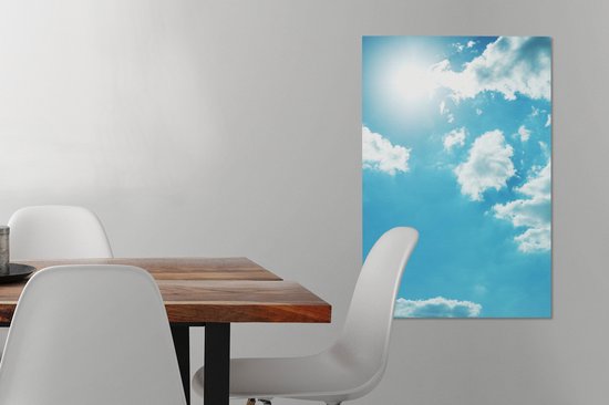 Soleil dans un ciel nuageux 60x90 cm - Tirage photo sur toile (Décoration murale salon / chambre)
