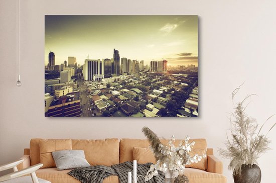 Peintures sur toile - Manille City Skyline - 150x100 cm - Décoration murale