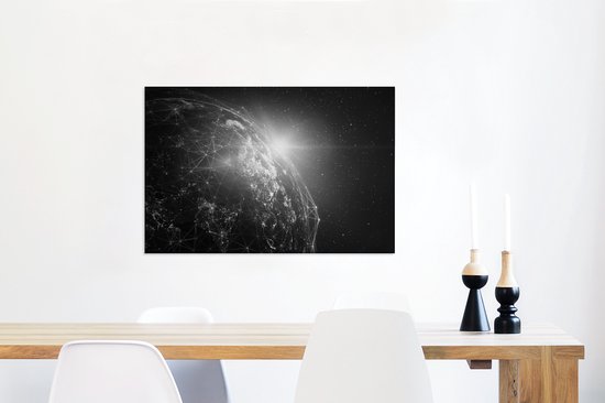 Peintures sur Toile Terre - Etoiles - Ligne - 90x60 cm - Décoration murale