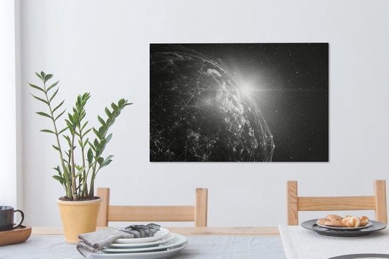 Peintures sur Toile Terre - Etoiles - Ligne - 90x60 cm - Décoration murale