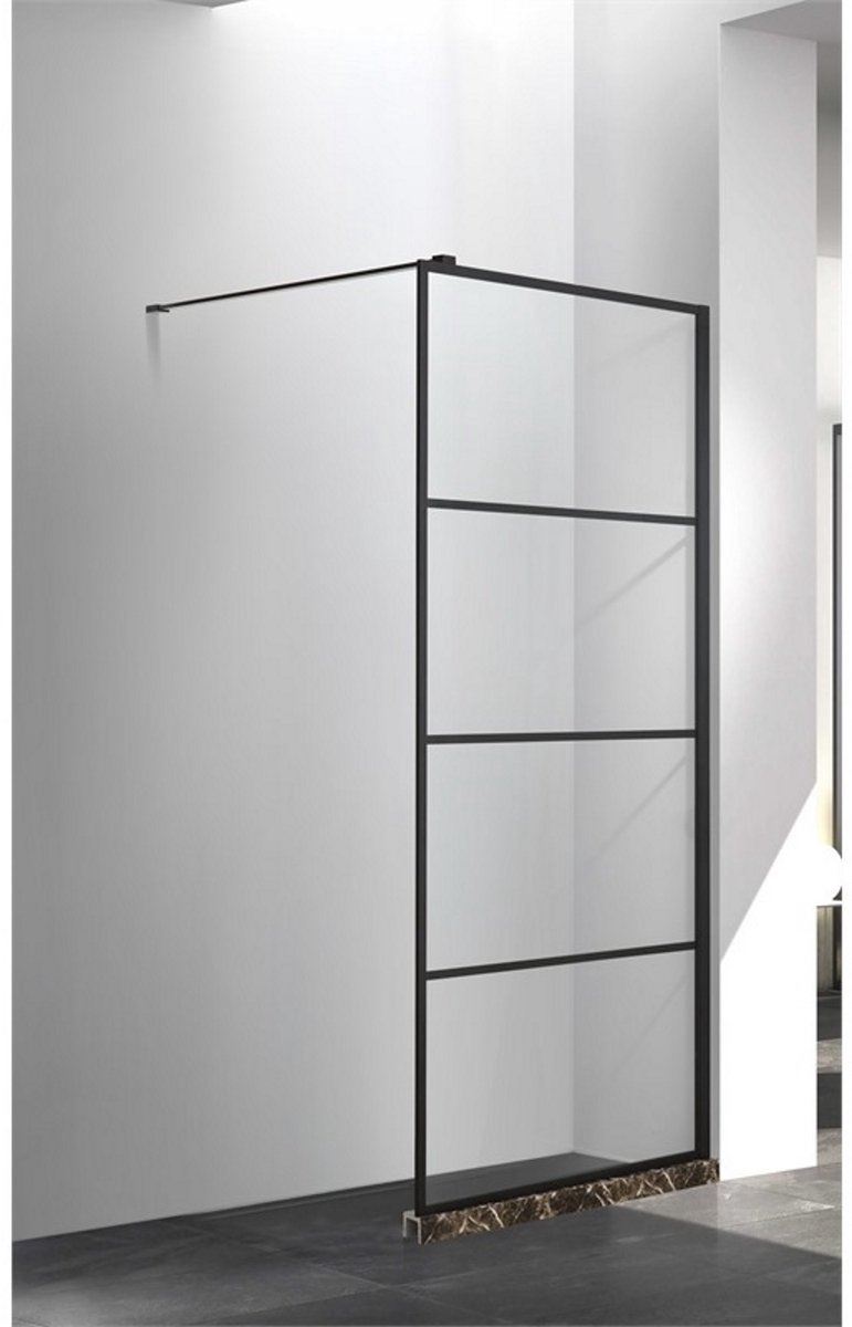 Douchewand Boss & Wessing Limited Black 120x200 cm 8mm Geframed Zwart