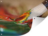 Tuinschilderij Gekleurd penseel - 80x60 cm - Tuinposter - Tuindoek - Buitenposter