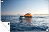 Tuinposter - Tuindoek - Tuinposters buiten - Dinghy reddingsboot in het water - 120x80 cm - Tuin