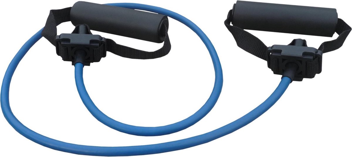 Elastische Exercise tubing MSD set met handvatten 120 cm- X-firm - blauw