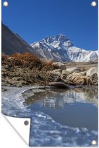Muurdecoratie (Basiskamp) Everest in Tibet - 120x180 cm - Tuinposter - Tuindoek - Buitenposter