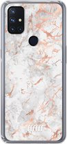 6F hoesje - geschikt voor OnePlus Nord N10 5G -  Transparant TPU Case - Peachy Marble #ffffff
