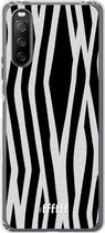 6F hoesje - geschikt voor Sony Xperia 10 III -  Transparant TPU Case - Zebra Print #ffffff