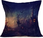 Halloween decoratie patroon auto bank kussensloop met decoratieve hoofdsteunen thuis bank kussensloop, H, maat: 43 * 43cm