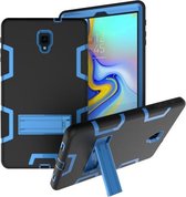 Voor Samsung Galaxy Tab A 10.5 T590 schokbestendige pc + siliconen beschermhoes, met houder (zwart blauw)