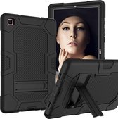 Voor Samsung Galaxy Tab A7 10.4 (2020) T500 / T505 Contrastkleur Robot Schokbestendig Siliconen + PC Beschermhoes met Houder (Zwart)