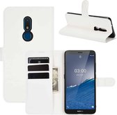Voor Nokia C3 Litchi Texture Horizontale Flip Leren Case met Houder & Kaartsleuven & Portemonnee (Wit)