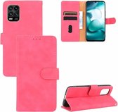 Voor Xiaomi Mi 10 Lite Effen Kleur Huidgevoel Magnetische Gesp Horizontale Flip Kalftextuur PU Lederen Case met Houder & Kaartsleuven & Portemonnee (Rose Rood)