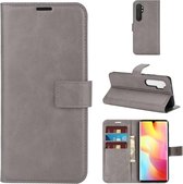 Voor Xiaomi Mi Note 10 Lite Retro kalfspatroon gesp Horizontale flip lederen tas met houder & kaartsleuven & portemonnee (grijs)