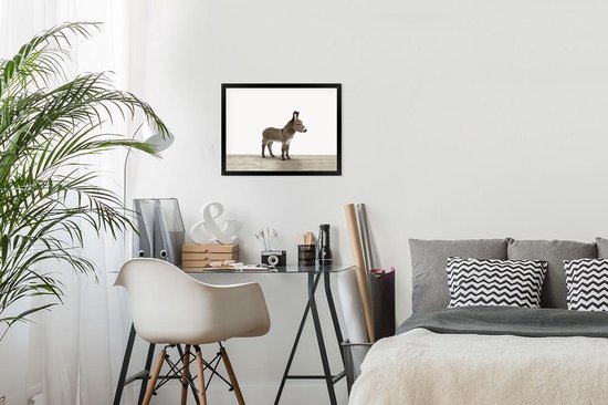 Fotolijst incl. Poster - Ezel - Dieren - Kinderen - Lief - Schattig - Meisjes - Jongens - 40x40 cm - Posterlijst