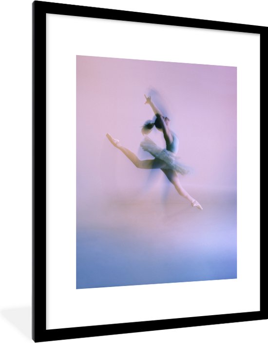 Fotolijst incl. Poster - Springende ballet danser - 60x80 cm - Posterlijst