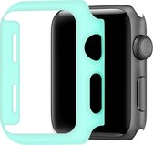 Telefoonglaasje Hoesje - Geschikt voor Apple Watch 1\ Apple Watch 2\ Apple Watch 3 - Kunststof - 38mm - Lichtblauw