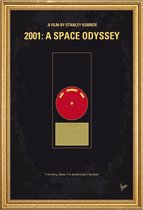 JUNIQE - Poster met houten lijst 2001 - A Space Odyssey -40x60 /Geel &