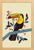 JUNIQE - Poster in houten lijst Toucan II -30x45 /Kleurrijk