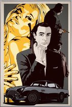 JUNIQE - Poster met kunststof lijst Goldfinger -20x30 /Geel & Grijs