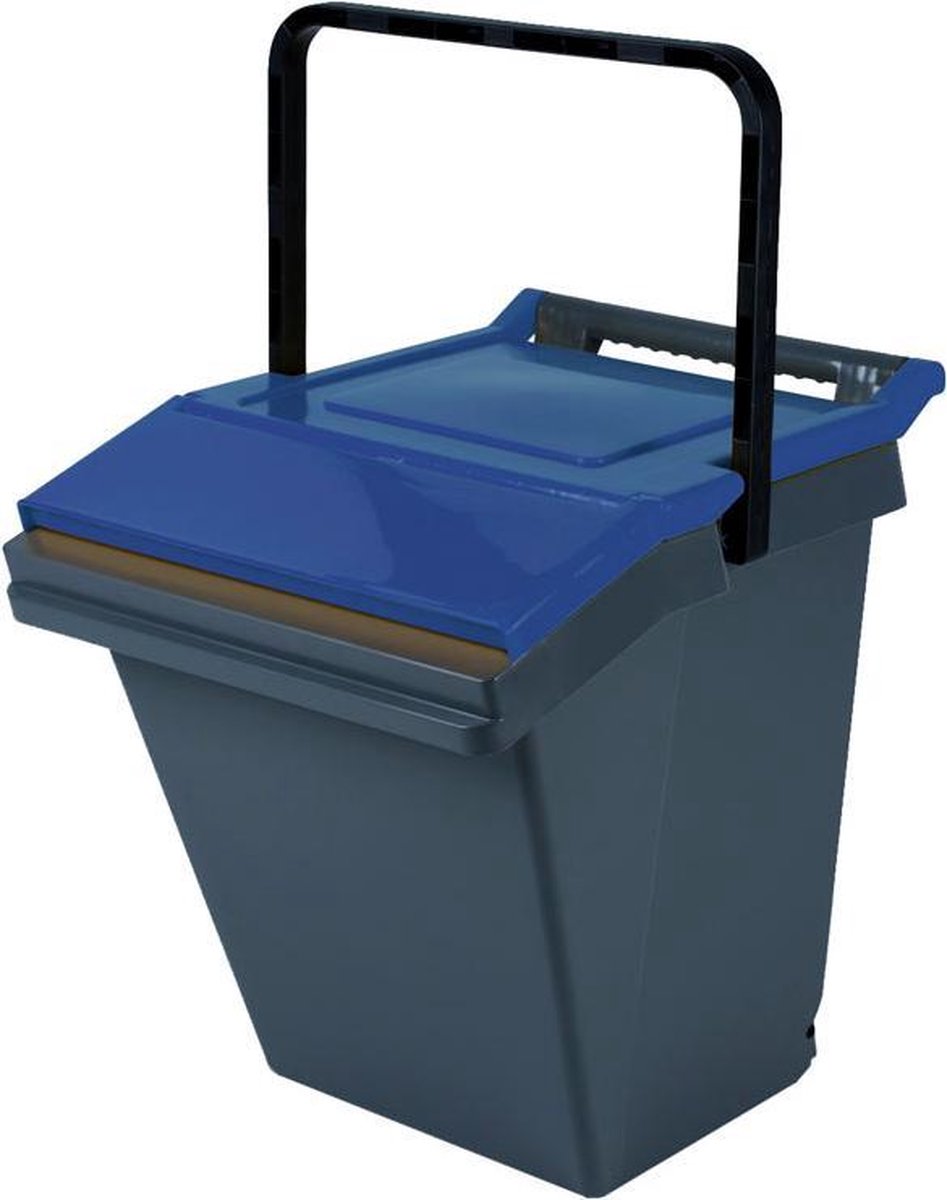 Easytech stapelbare afvalbak blauw 40 liter | Papiercontainer