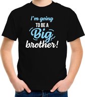 Going to be a big brother cadeau t-shirt zwart voor jongens / kinderen - Aankodiging zwangerschap grote broer M (134-140)