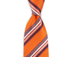 JB Collection - Stropdassen - stropdas London Connection - oranje / blauw / grijs / wit