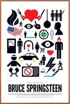JUNIQE - Poster met kunststof lijst Bruce Springsteen -13x18 /Groen &