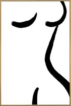 JUNIQE - Poster met kunststof lijst Curve -30x45 /Grijs & Ivoor