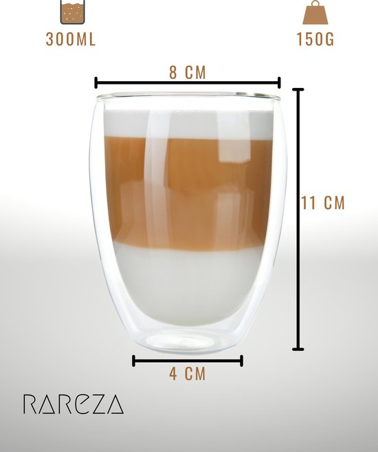 Generic Set de 2 Tasses à café en verre transparent à double paroi, Mugs à  café 250ml à prix pas cher