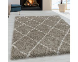 Vloerkleed Alvor Shaggy Hoogpolig Beige 600 x 110 cm Moonay Home