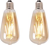 Lichtbron LED druppel 14,5 cm (set van 2) gold - Lamp E27 Ledlamp - Lichtbron E27 - Led lampen - Led lamp - Filamentlamp e27