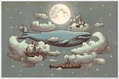 JUNIQE - Poster in kunststof lijst Ocean meets sky -20x30 /Blauw &